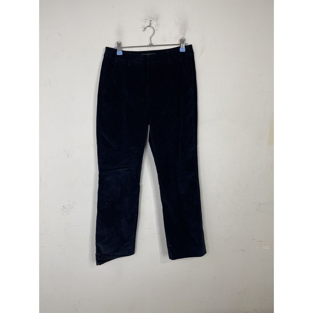 WEEKEND MaxMara Women Pants 8 Navy Blue Corduroy High‎ Waist Capri Holiday